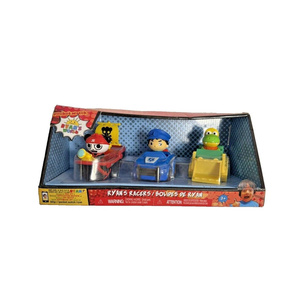 Jada Toys Ryan's World Racers Cars 3-Pack Combo Panda, Ryan, and Gus